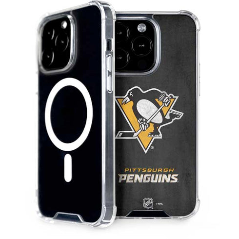 NHL Pittsburgh Penguins Distressed iPhone 15 Pro MagSafe Case